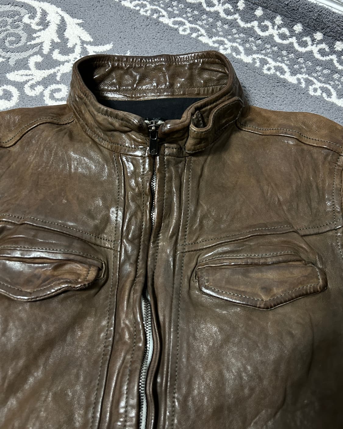 Luva Tram jpn 패이딩 램스킨 래더 자켓 상품이미지3