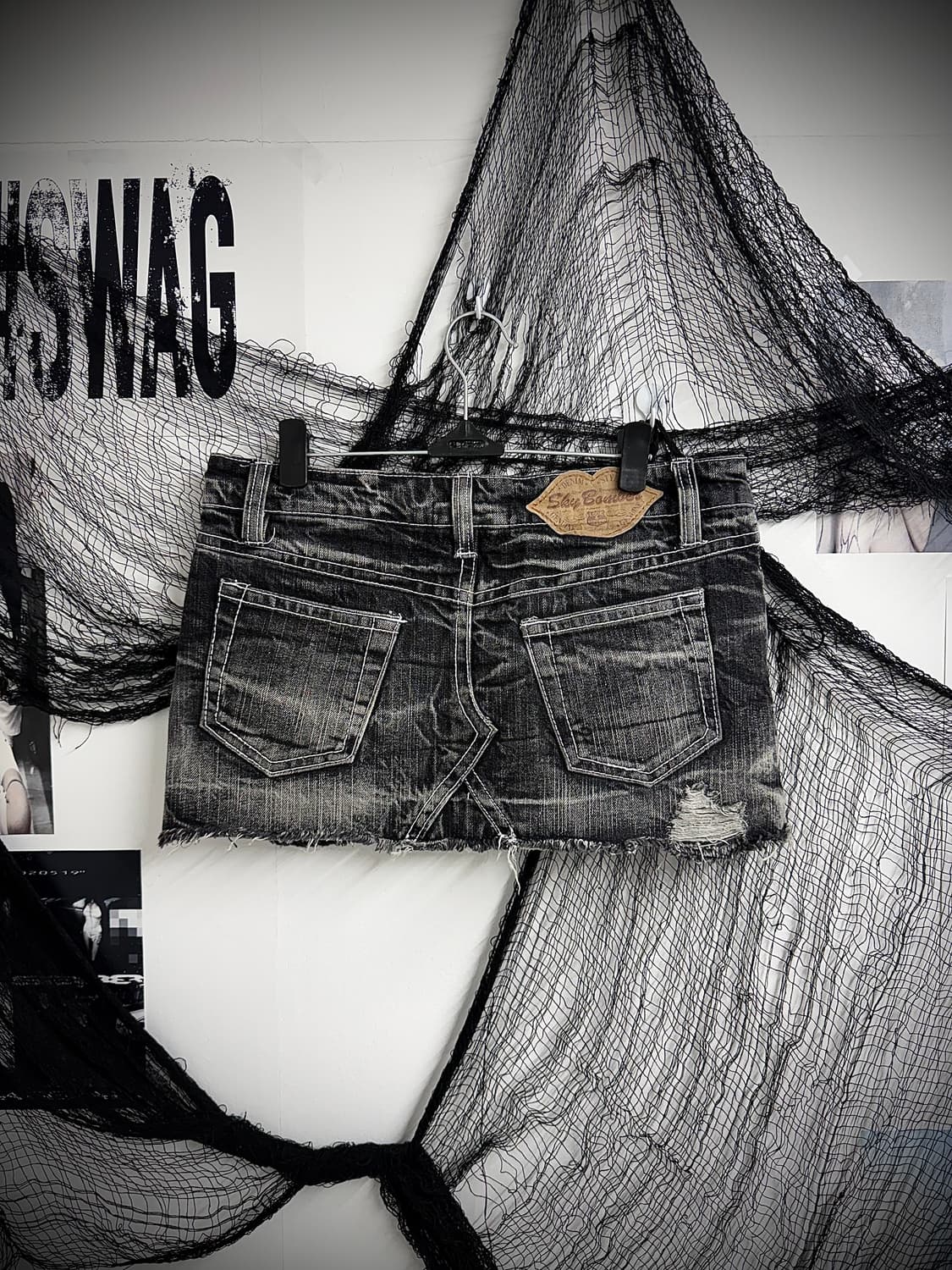 00s damage washing lowrise denim skirt 상품이미지7
