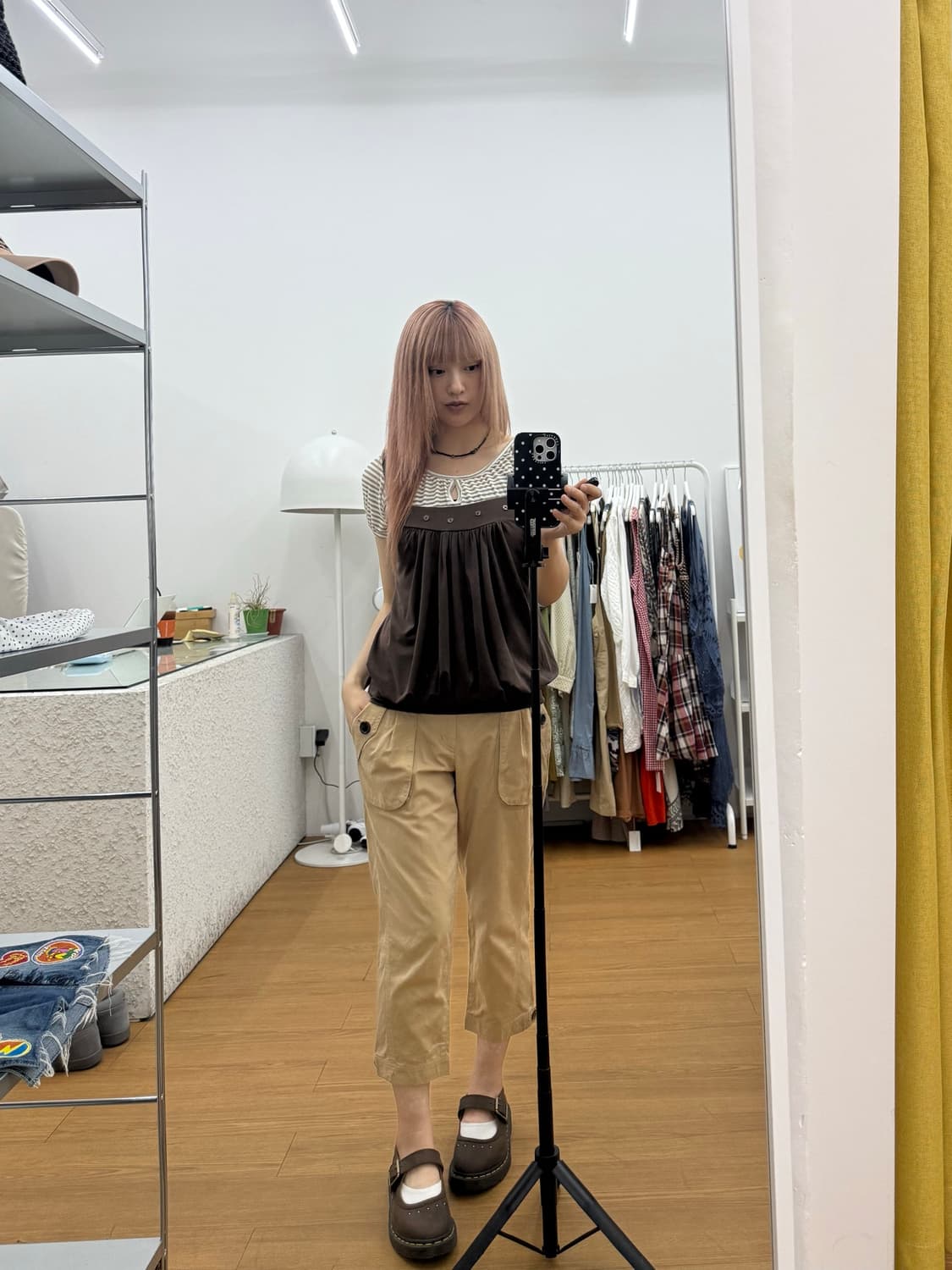 버버리 포켓디테일 코튼 카프리팬츠 베이지 상품이미지1