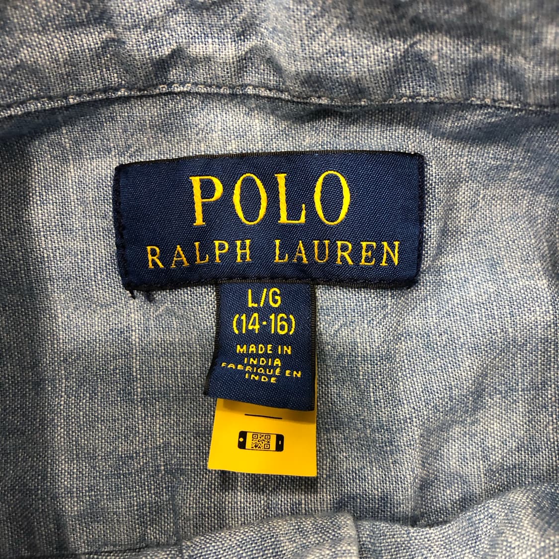 폴로 랄프로렌 보이즈 샴브레이 데님 셔츠 상품이미지4