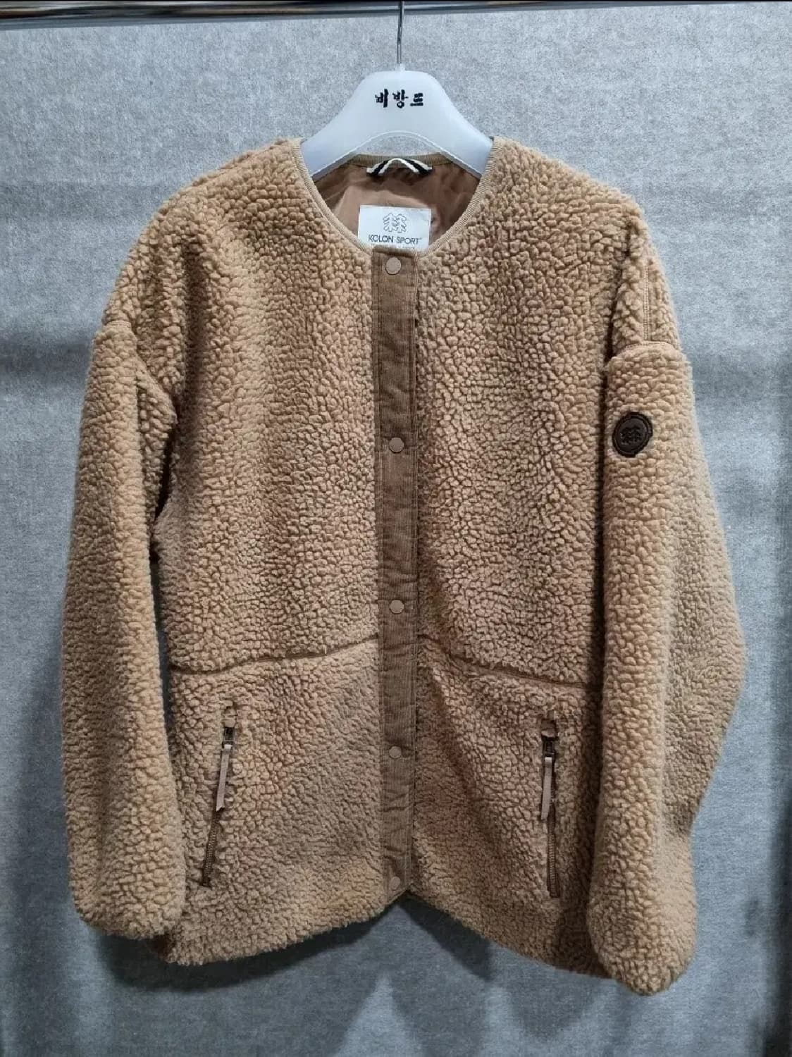 여성 100 코오롱 후리스 노카라 자켓 상품이미지4