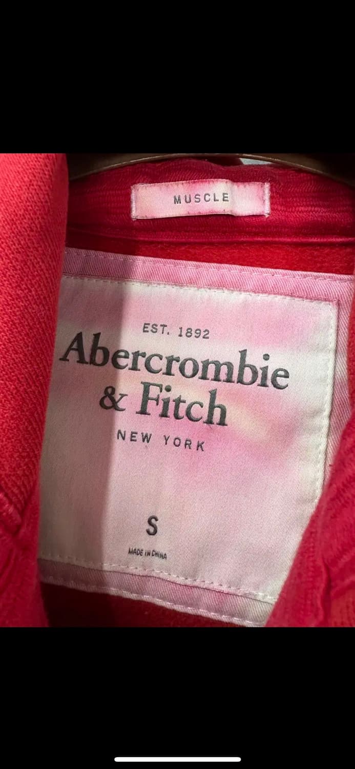 아베크롬비 레드칼라 스펠아웃 빅로고 후드집업 H1156 상품이미지5