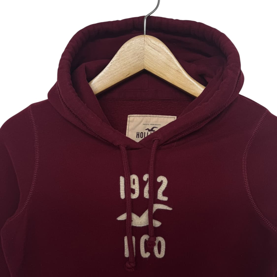홀리스터 아치로고 후드티 버건디 상품이미지2