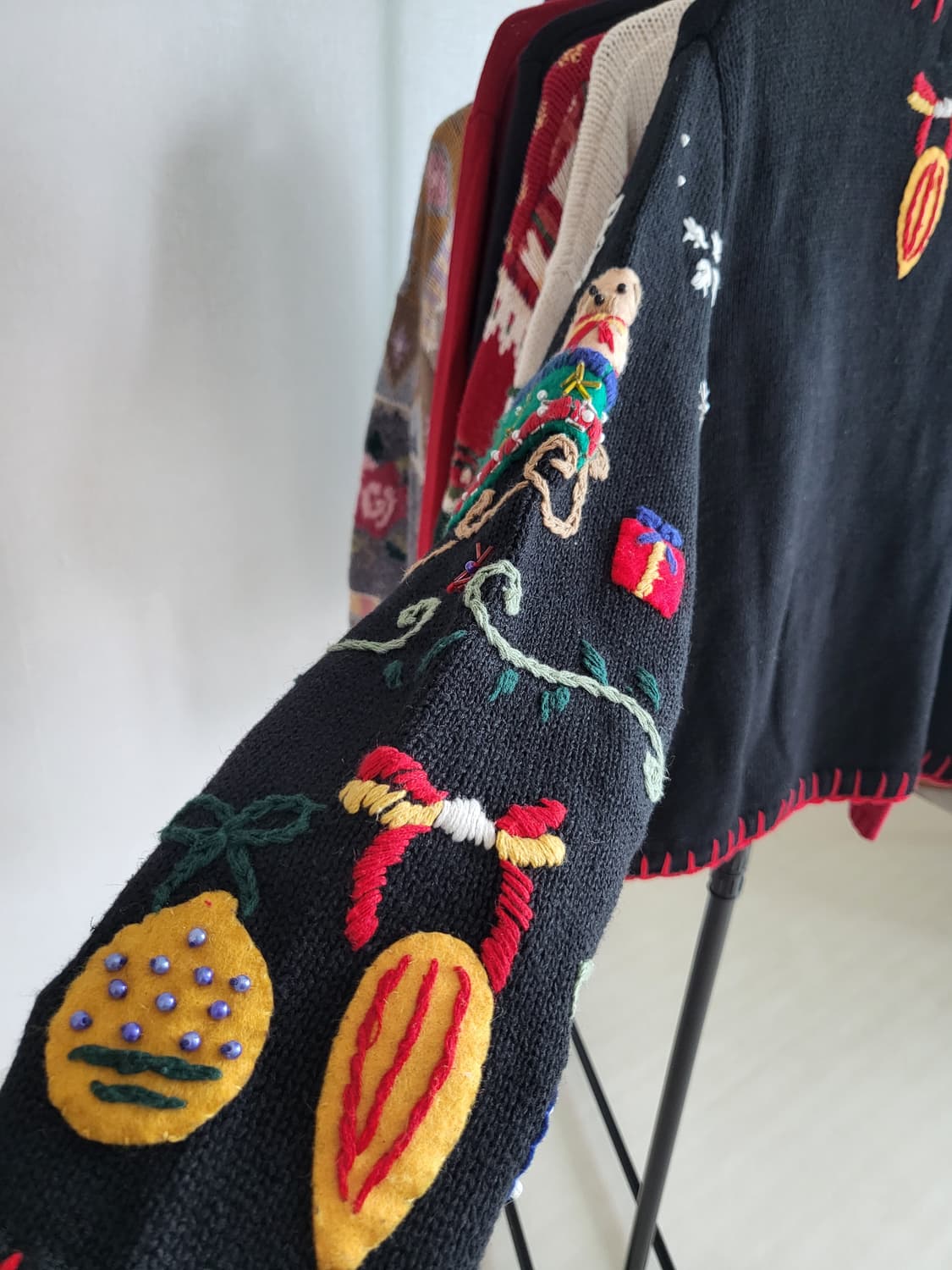 눈사과 썰매 곰돌이 블랙 크리스마스 가디건 ☃️ 상품이미지5