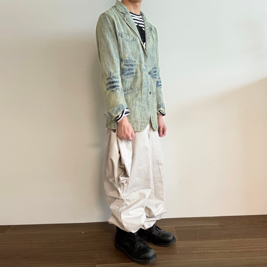 Damage Washing Denim Blazer 상품이미지4