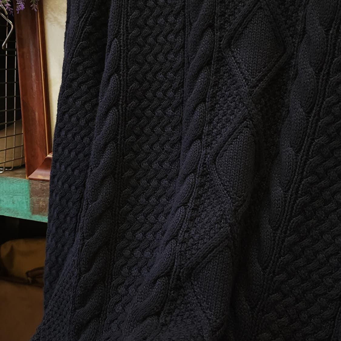 폴로 랄프로렌 코튼 니트 케이블 니트 네이비 L 상품이미지6