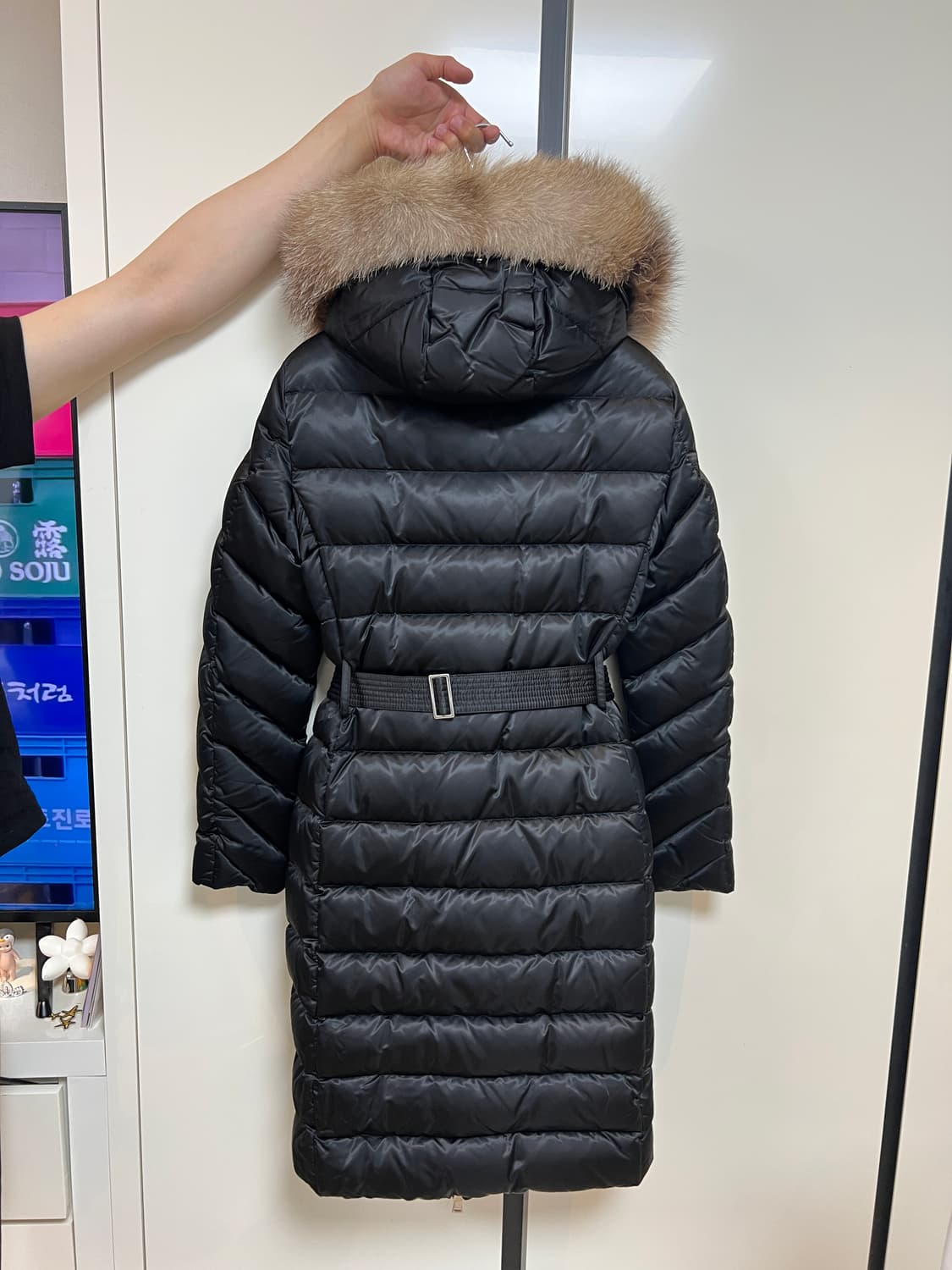 몽클레어 리어지 롱 다운 재킷 패딩 블랙베이지 1사이즈 상품이미지4