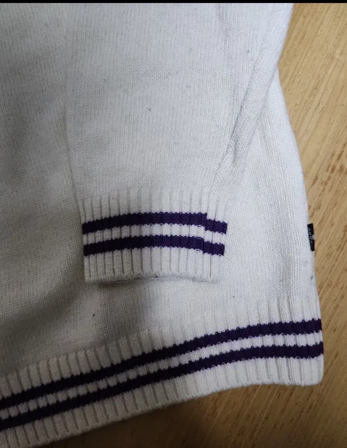 널디 로고 크루넥 스웨터 크림색 L 상품이미지5