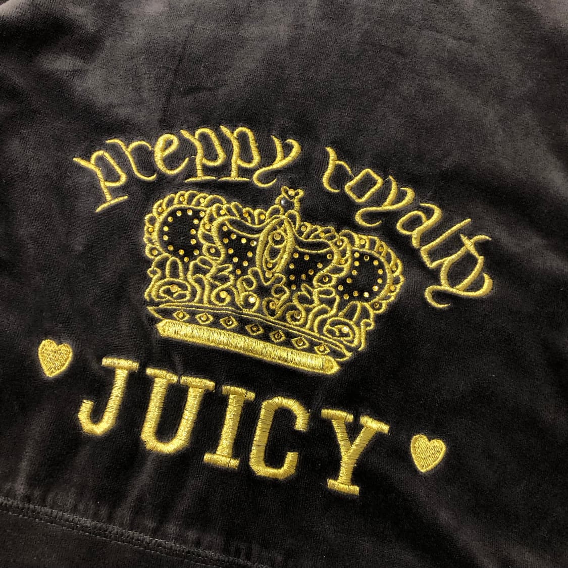 쥬시꾸뛰르 Y2K 벨벳 빅로고 후드집업 상품이미지5