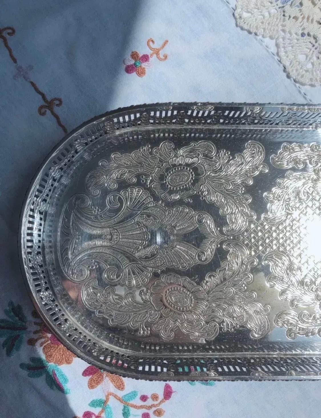 영국 빈티지 쉐필드 실버플레이트 롱트레이 상품이미지3