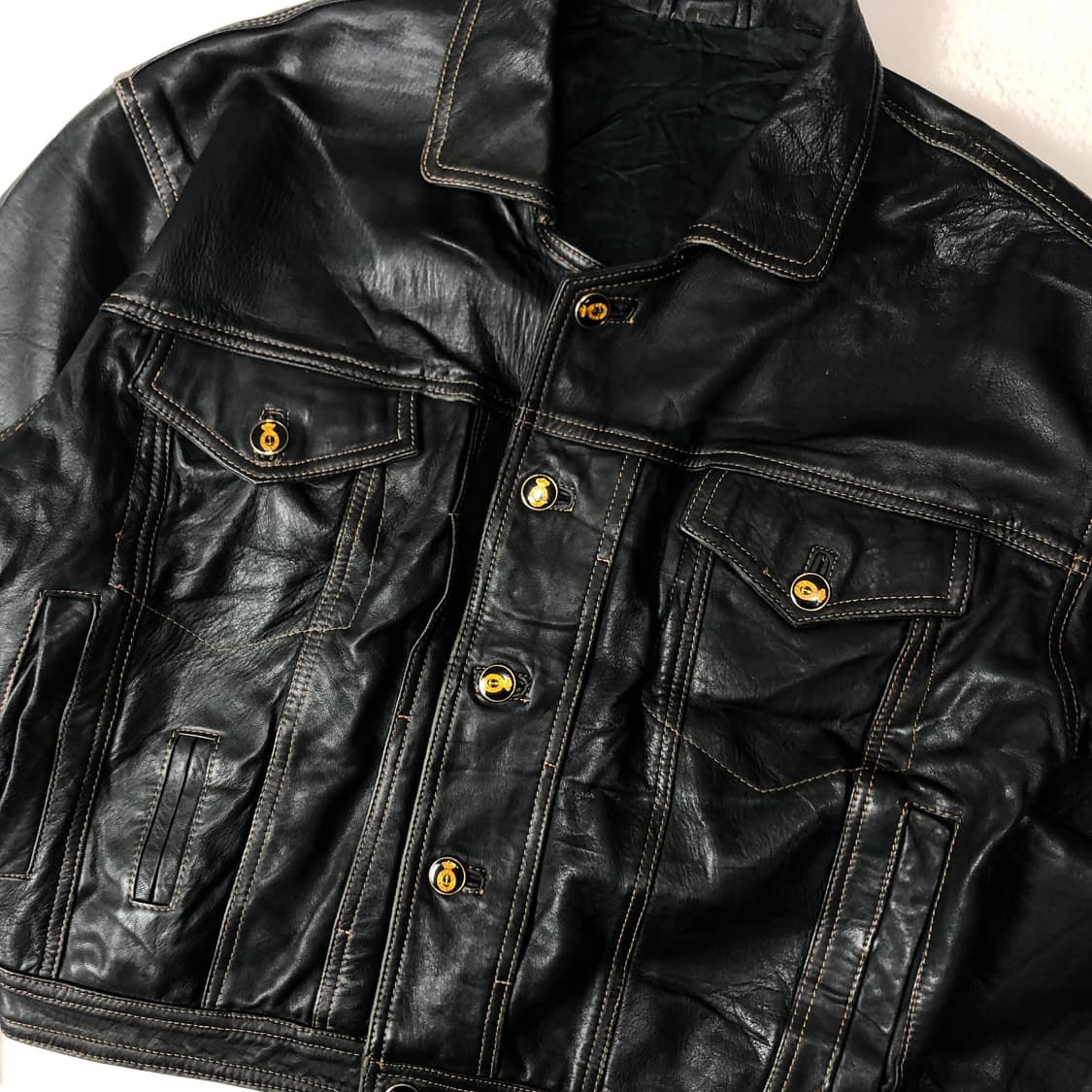 이태리 리얼 레더 트러커 자켓  상품이미지5