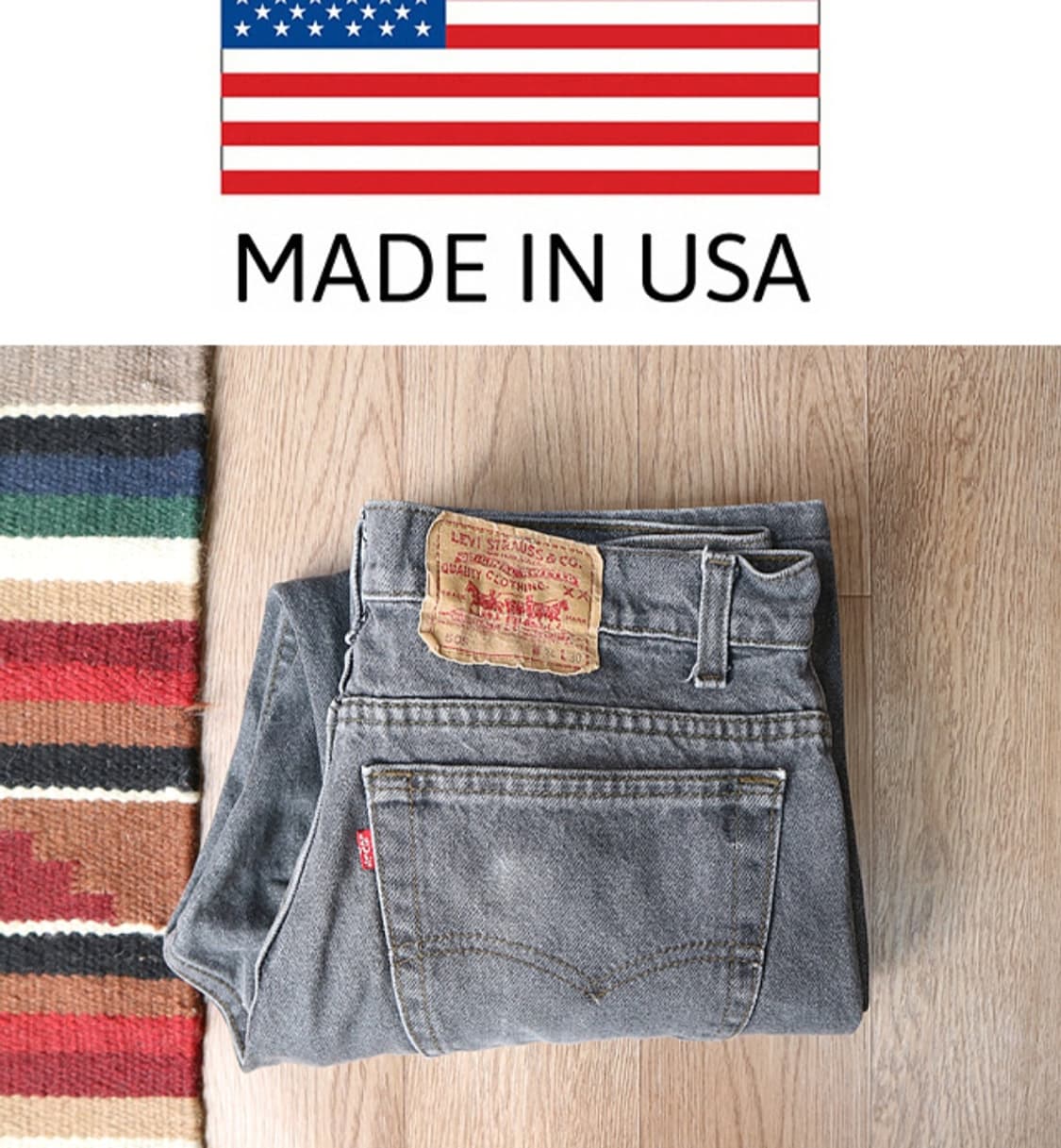 미국산 80~90s levis 리바이스 505 블랙 그레이데님 상품이미지1