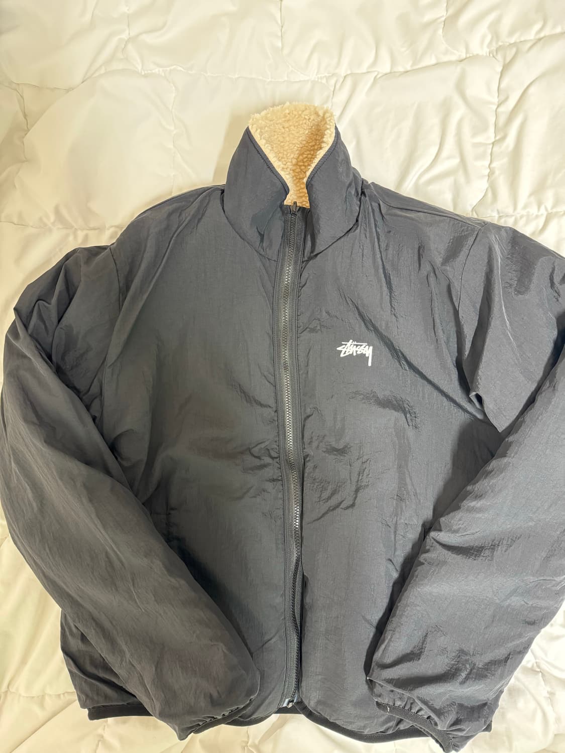 스투시 쉐르파 리버시블 자켓 베이지 L 상품이미지3
