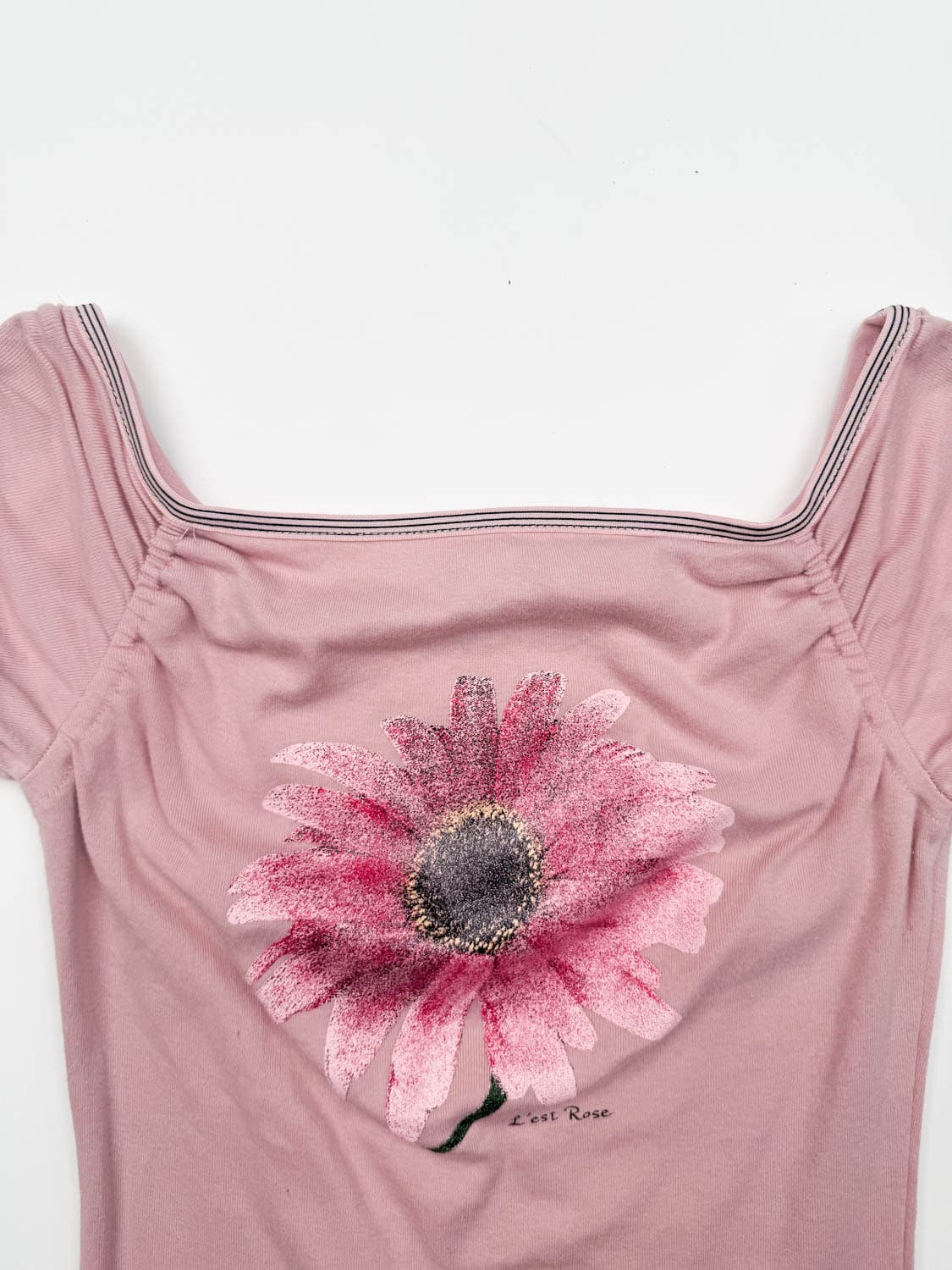 L’EST ROSE 스퀘어넥 셔링 반팔 상품이미지2