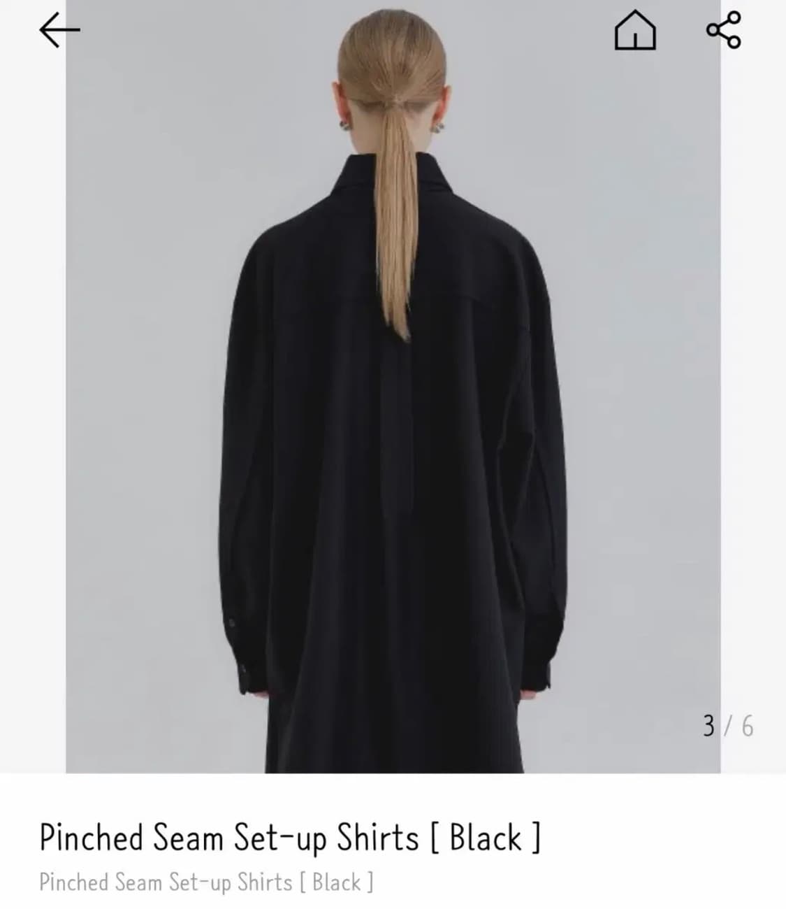 (새상품) 트리밍버드 Pinched Seam Shirts,블랙 상품이미지3