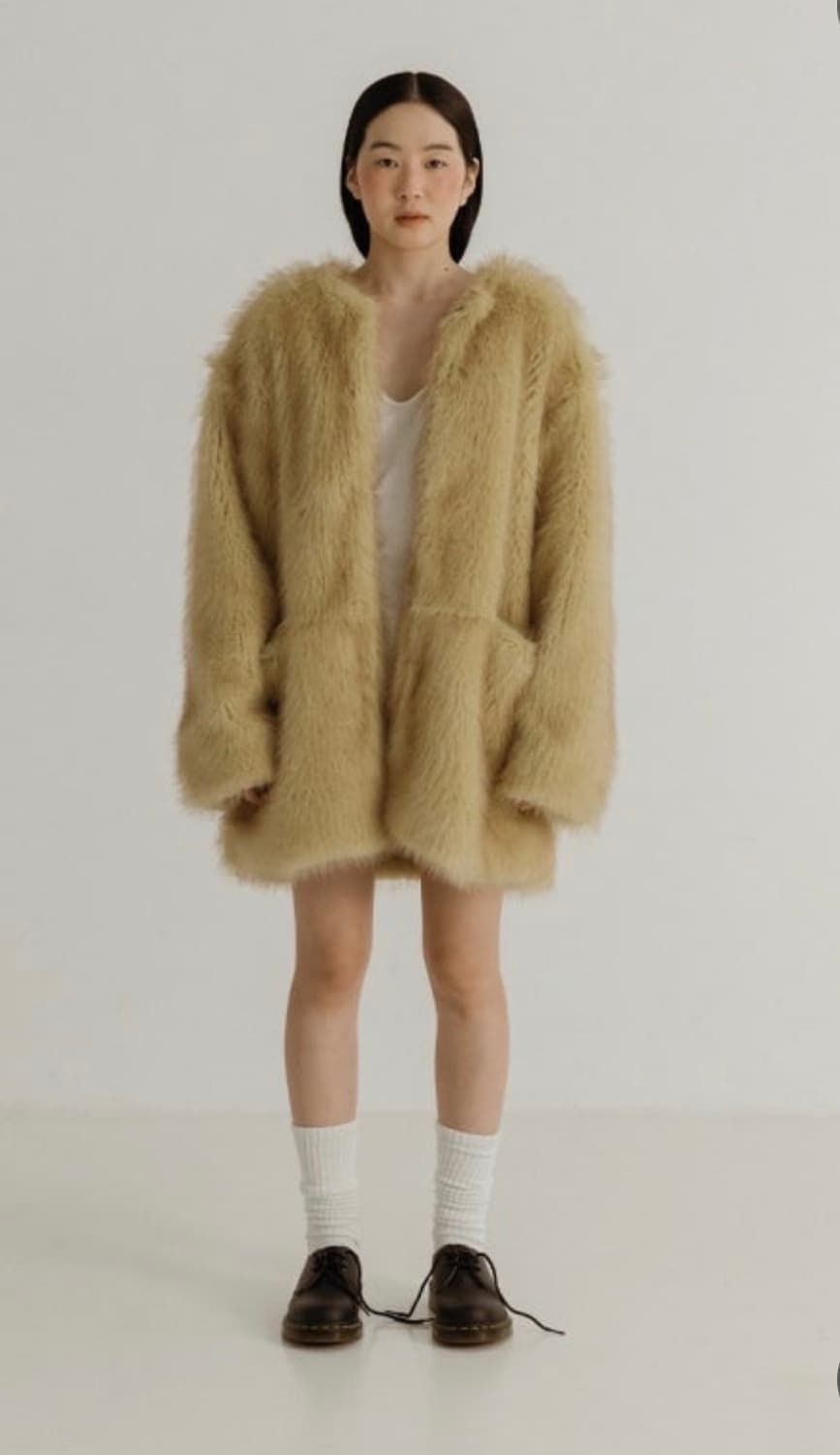 플리즈프로젝트 베이지 퍼(1회착용) 상품이미지1