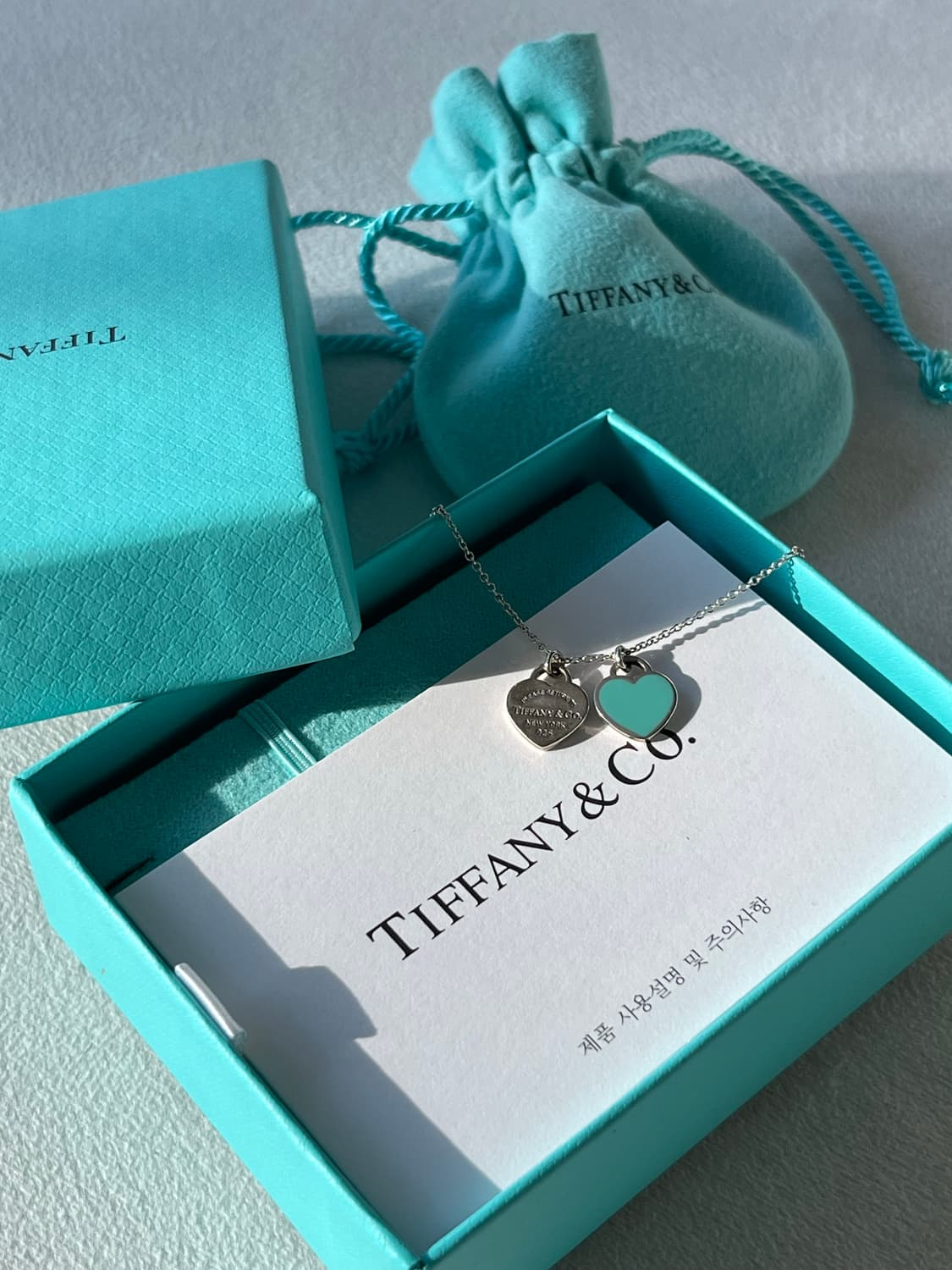 티파니 앤 코 리턴 투 티파니 블루 더블 하트 태그 펜던트 상품이미지1
