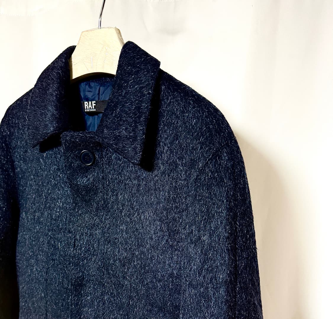 RAF SIMONS Mohair 블루블랙 다이아 싱글 코트 상품이미지2