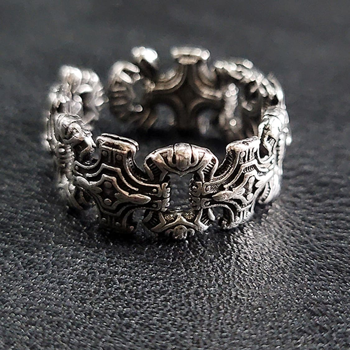 Drax 실버 남자 엔틱 빈티지 명품 기계 십자가 반지 상품이미지2