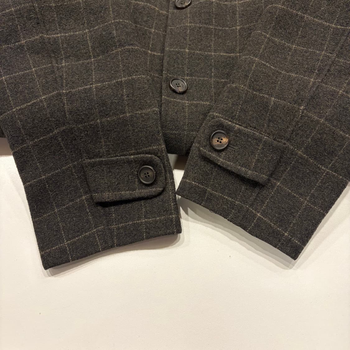 [95] 입생로랑 뿌르 옴므 브라운 울 체크 코트 C135 상품이미지7