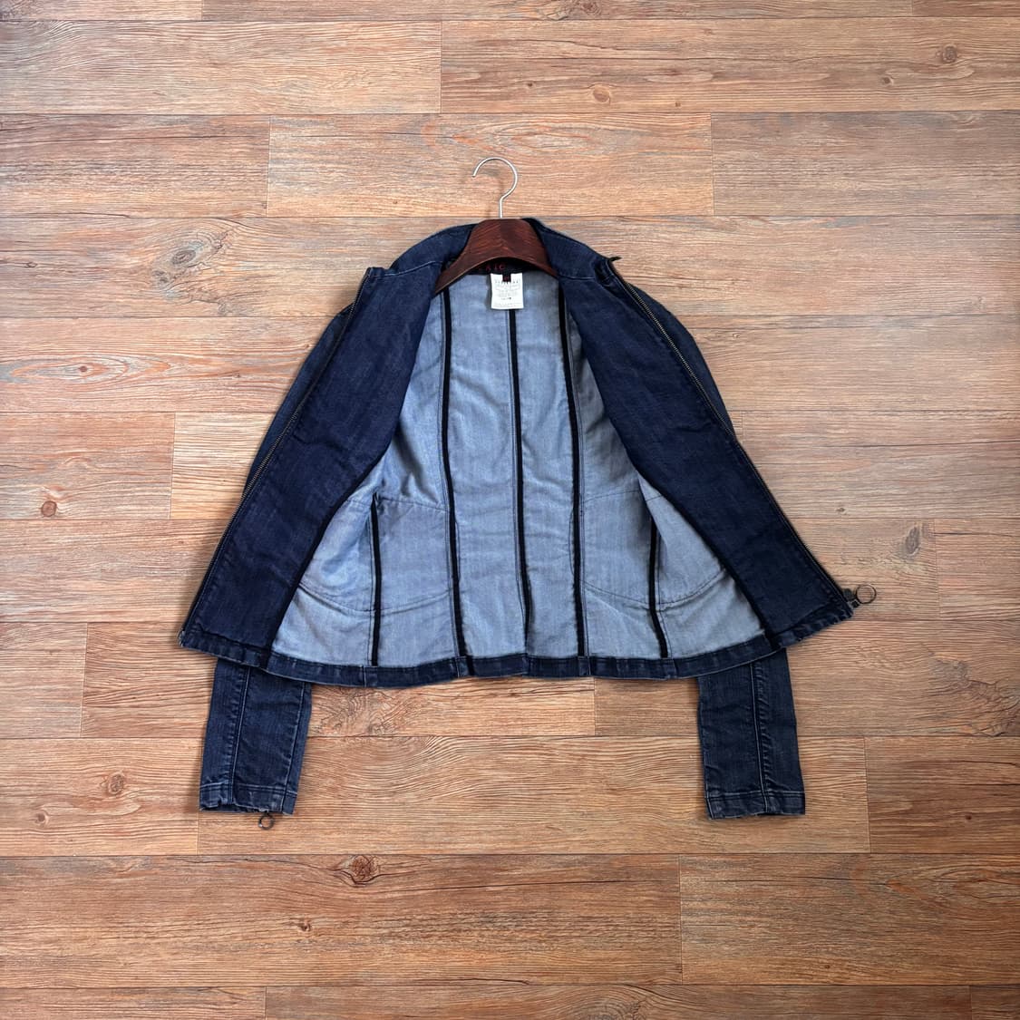 EXTE 엑스떼 여성 S 데님 자켓 스판 바이커 이태리 수입 정품 상품이미지5