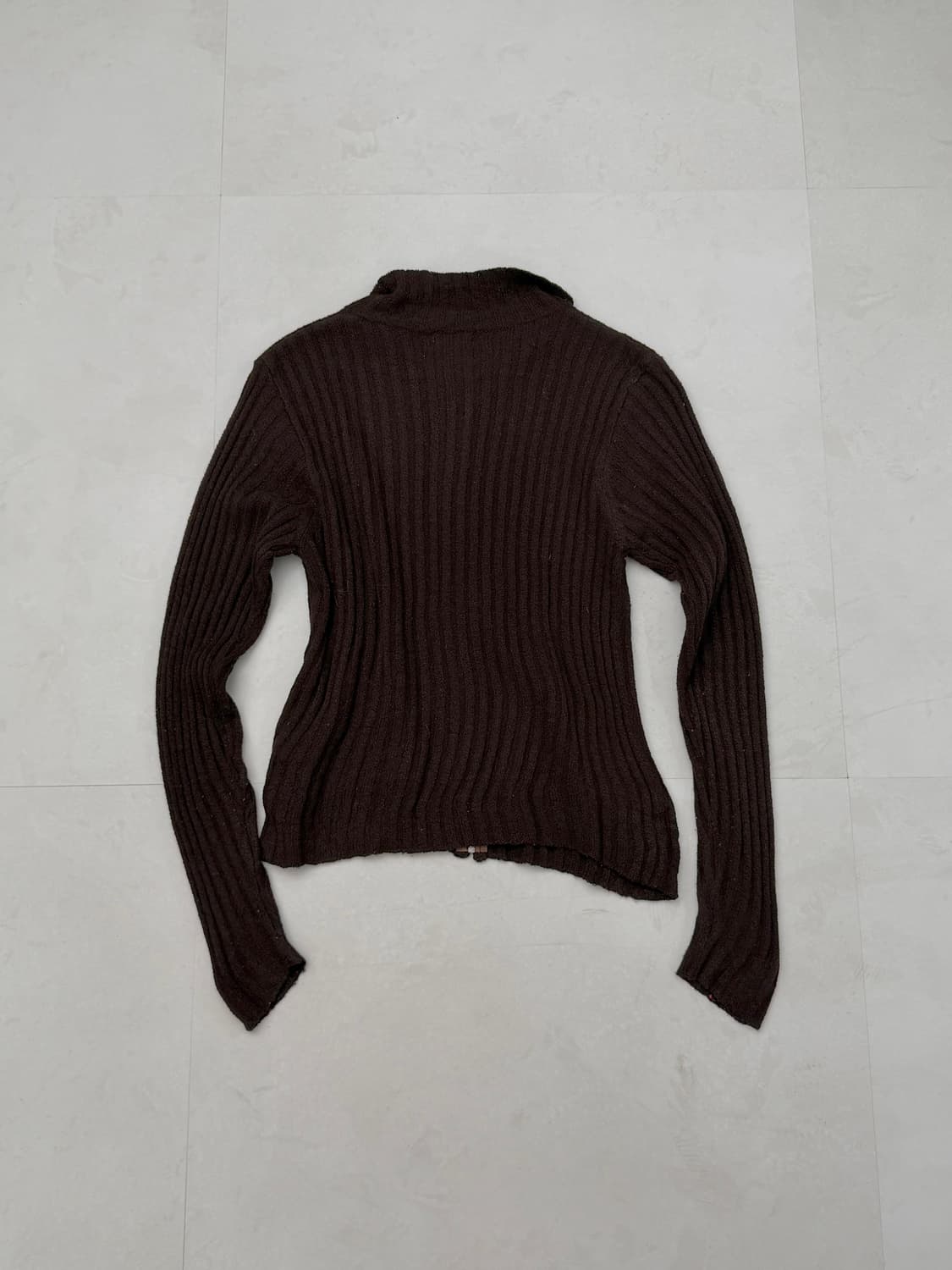 브라운 골지 니트 집업 상품이미지7