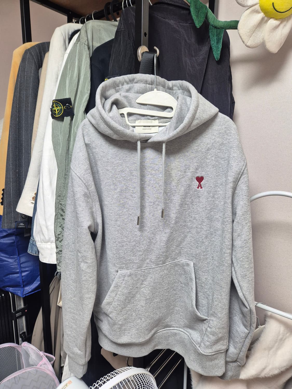 아미 그레이 하트 로고 후드티 L100사이즈 상품이미지1
