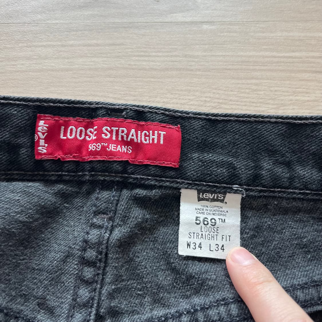 [34X34] 빈티지 리바이스 569 블랙 상품이미지3