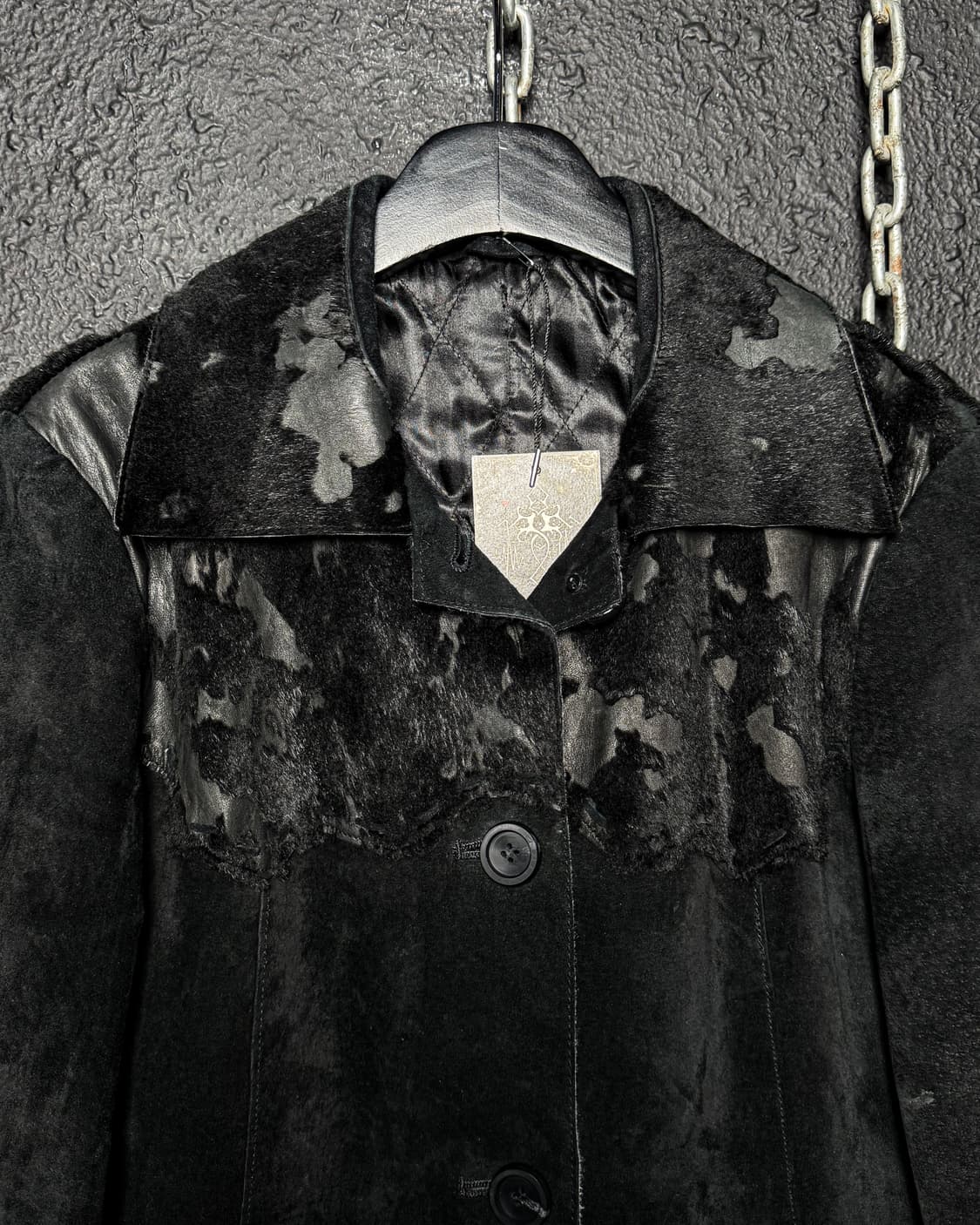 Vintage Pony Hair Panel Leather Jacket   상품이미지8