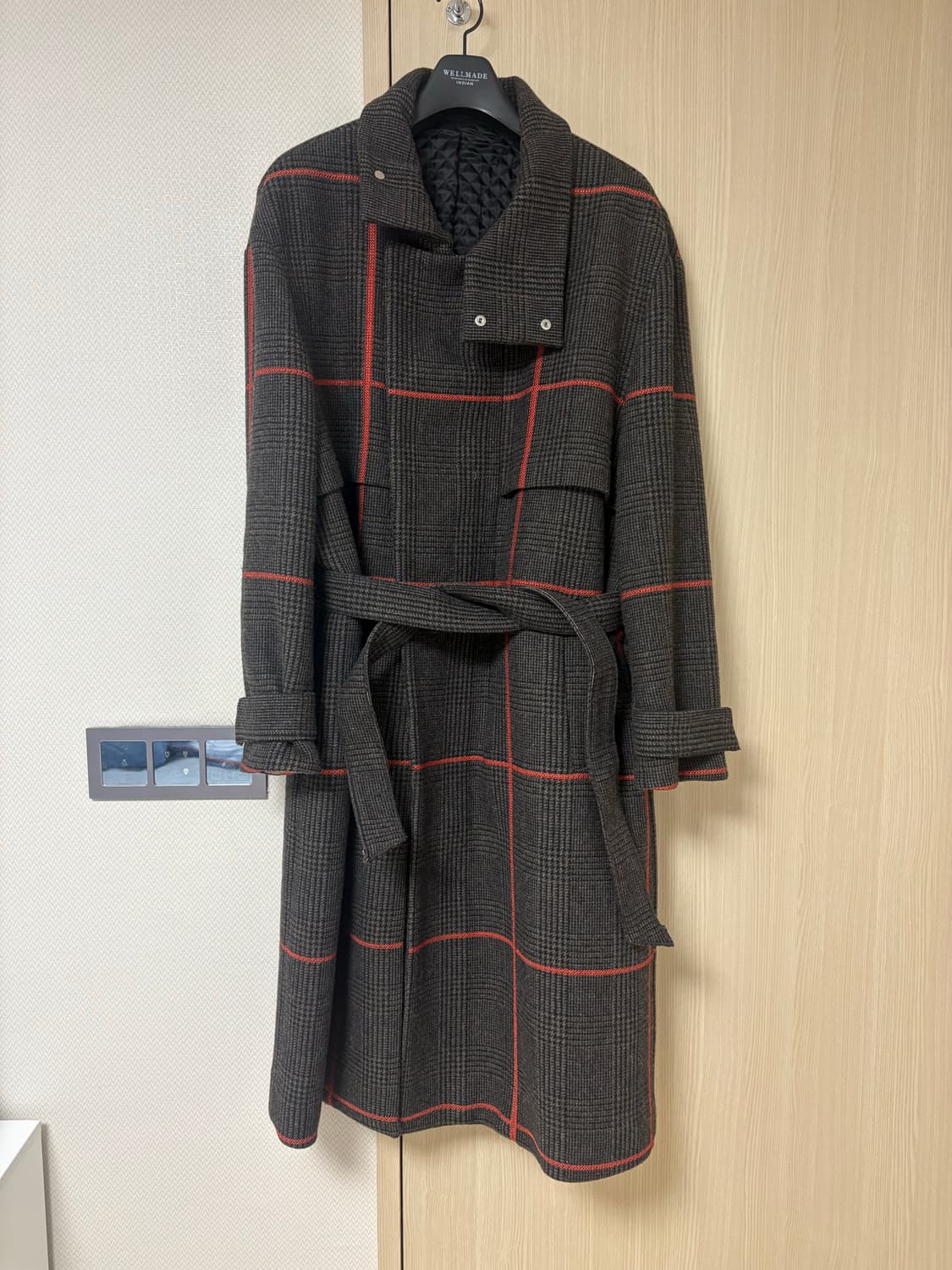 시스템 옴므 컬렉션 체크 헤링본 코트 105사이즈 상품이미지2