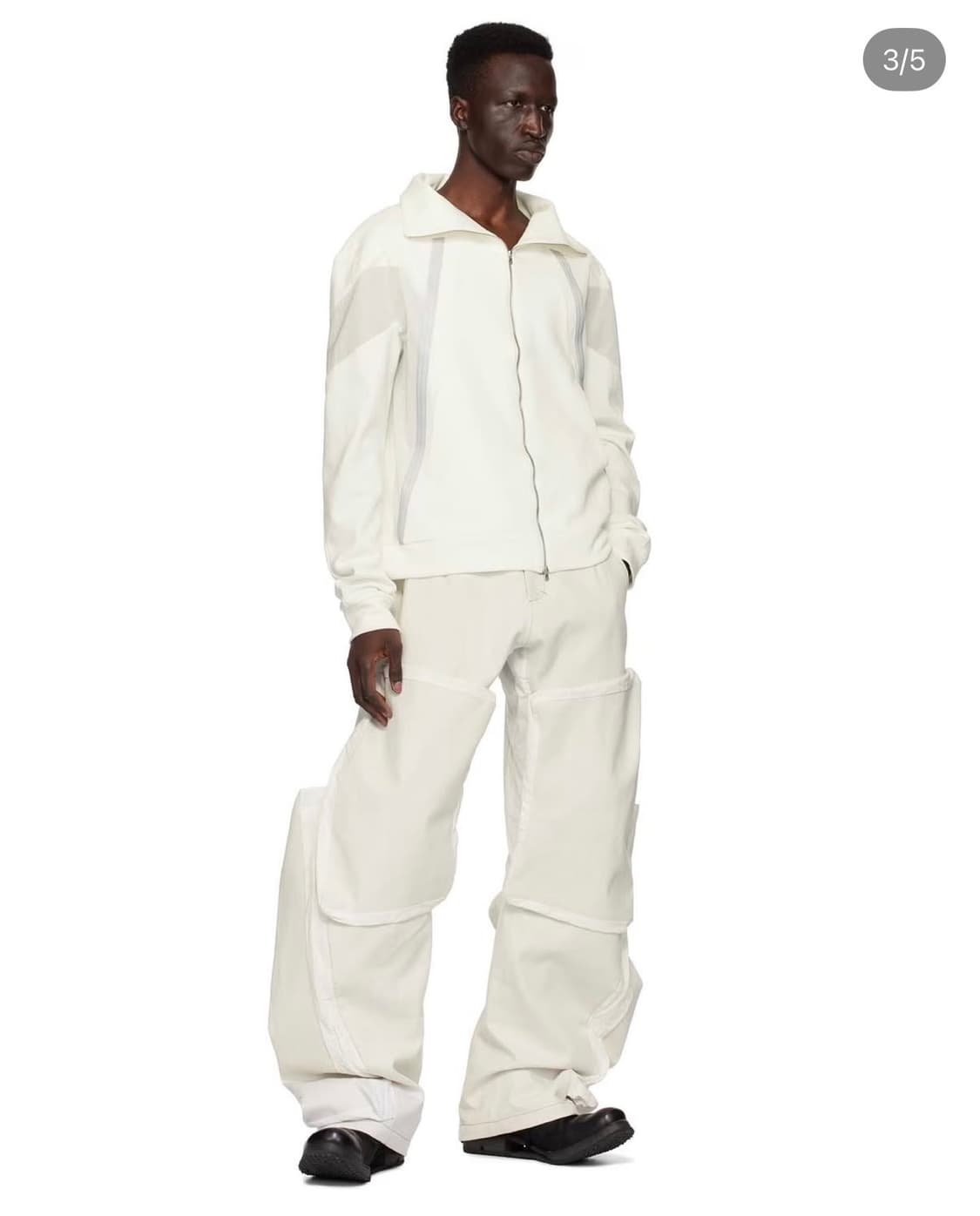 카르넷 아카이브 RUINED MASS DENIM 트라우저 white 상품이미지4