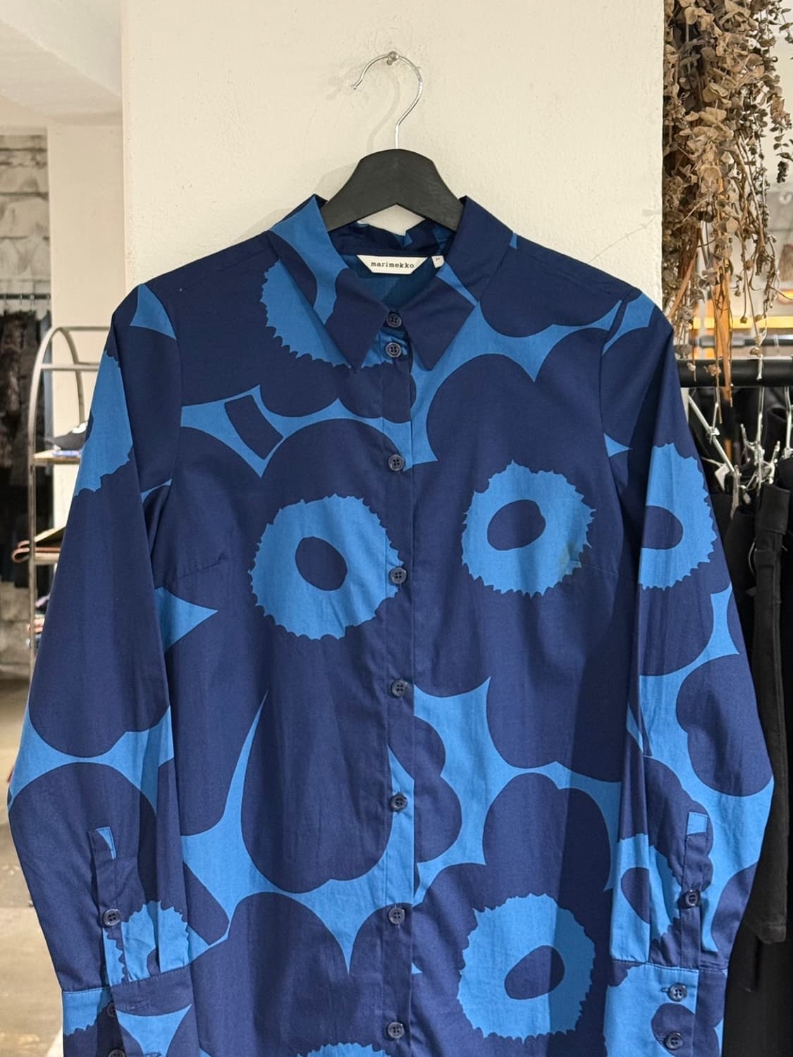 마리메꼬 블루 우니꼬 패턴 셔츠 원피스 상품이미지2
