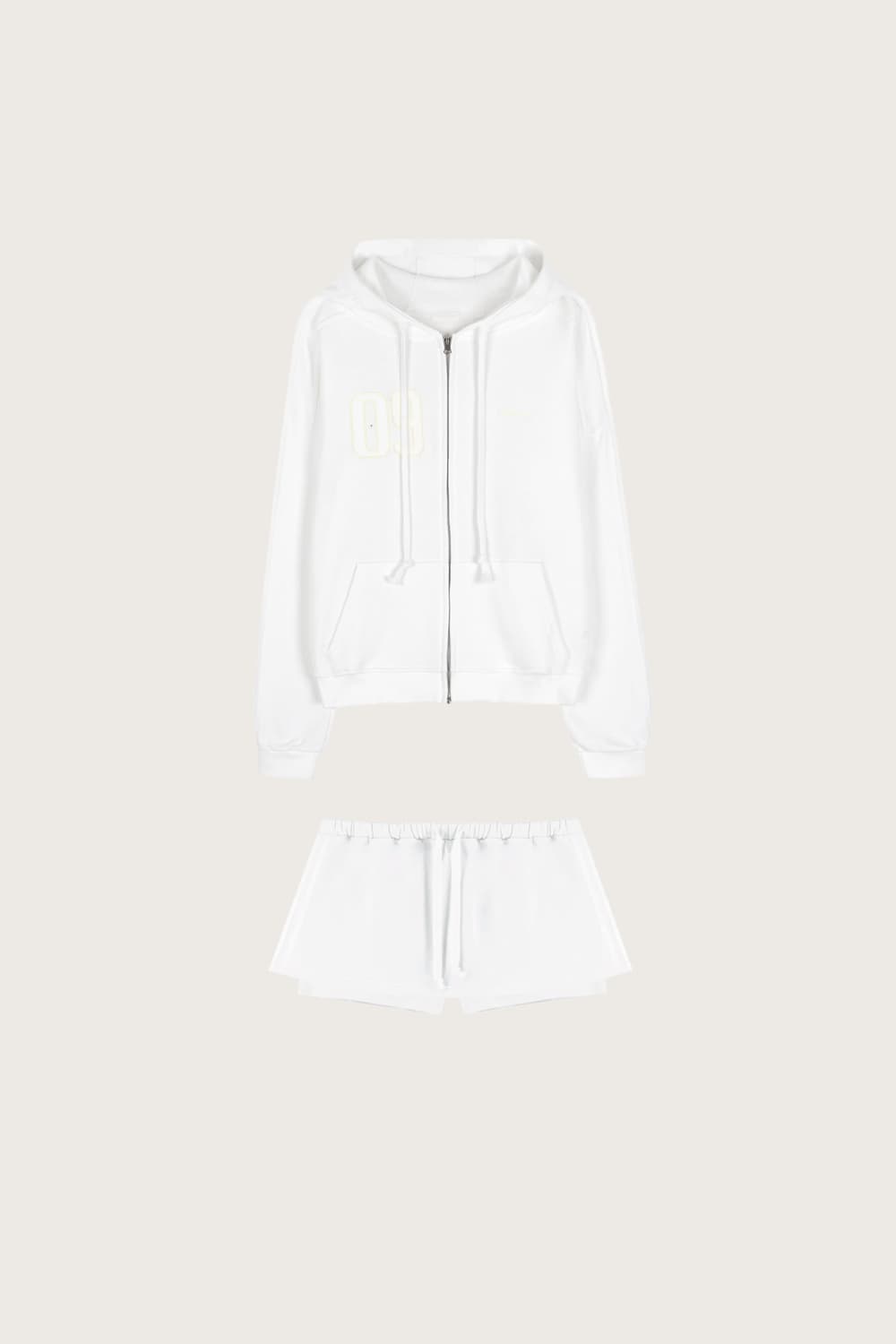 클리시어 09 넘버링 후드집업 스커트 세트 상품이미지1