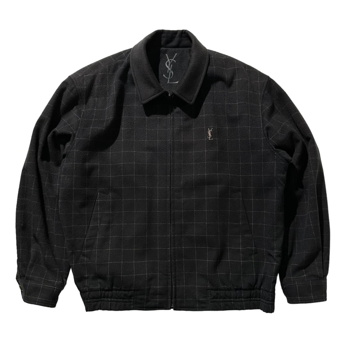 입생로랑 울 체크 블루종 자켓 상품이미지1