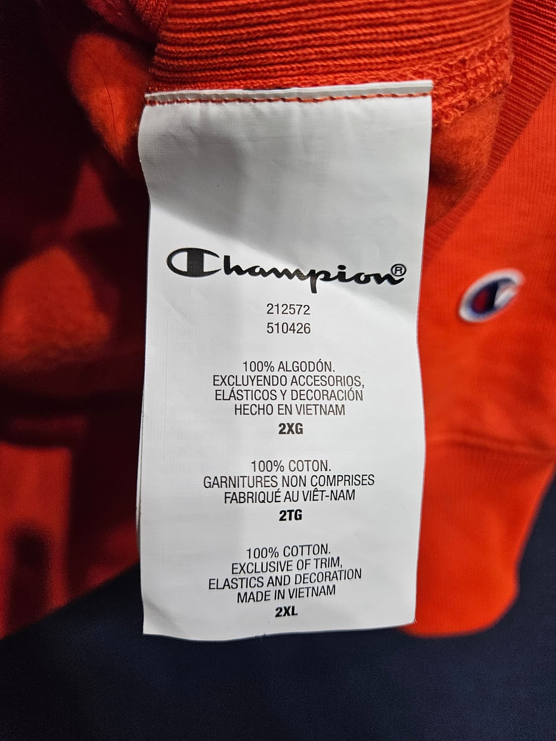 챔피온 오렌지컬러 남성 110 기모 맨투맨  상품이미지8