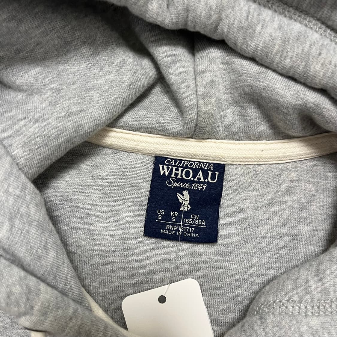 Who.A.U grey two-way zip-up hoodie 상품이미지6