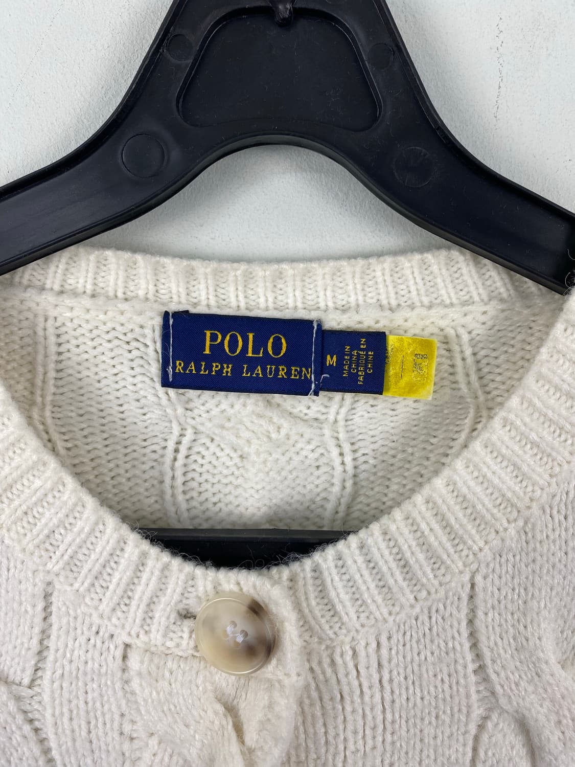 폴로 니트 가디건 꽈배기 화이트 L <524> 상품이미지3