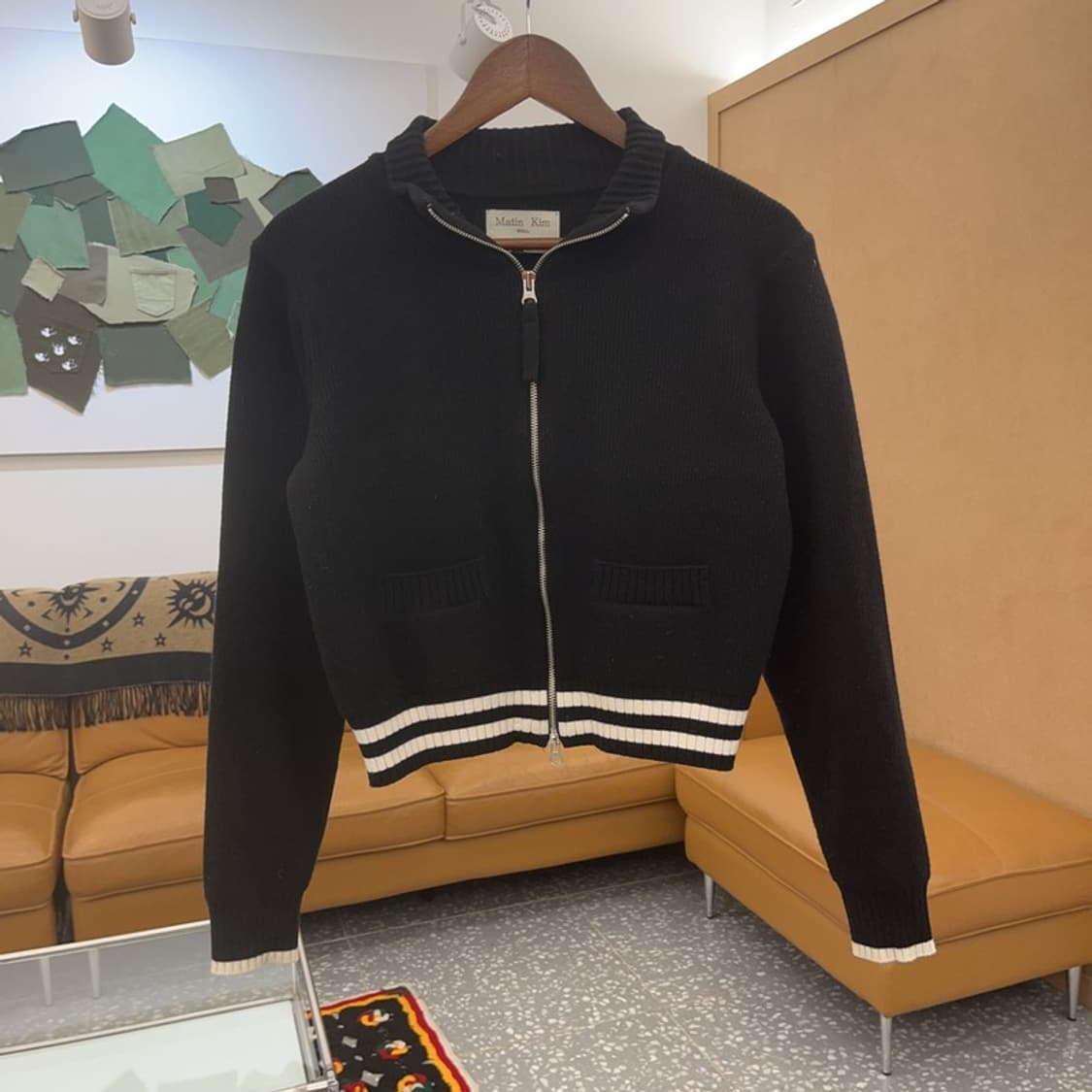 마뗑킴 스트라이프 스펠포인트 크롭 여리 가디건 S C06865 상품이미지3