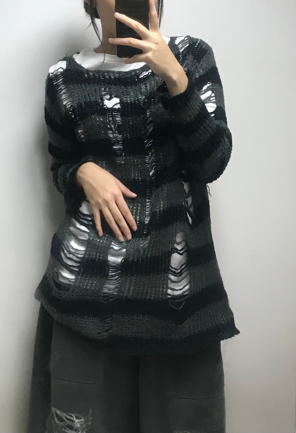 스프라이트 데미지 루즈 니트 상품이미지3