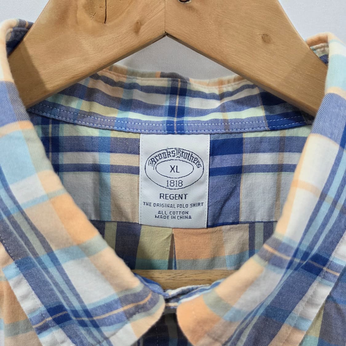 브룩스브라더스 버튼다운 체크 반팔셔츠 XL  상품이미지2