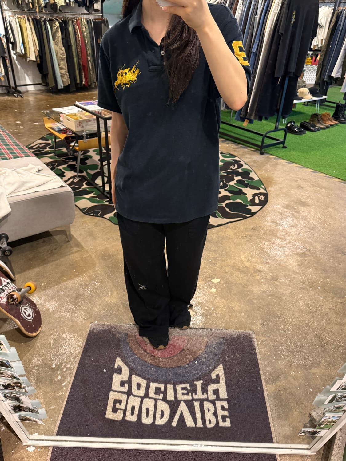 폴로 랄프로렌 빅포니 카라 티셔츠 블랙 상품이미지8