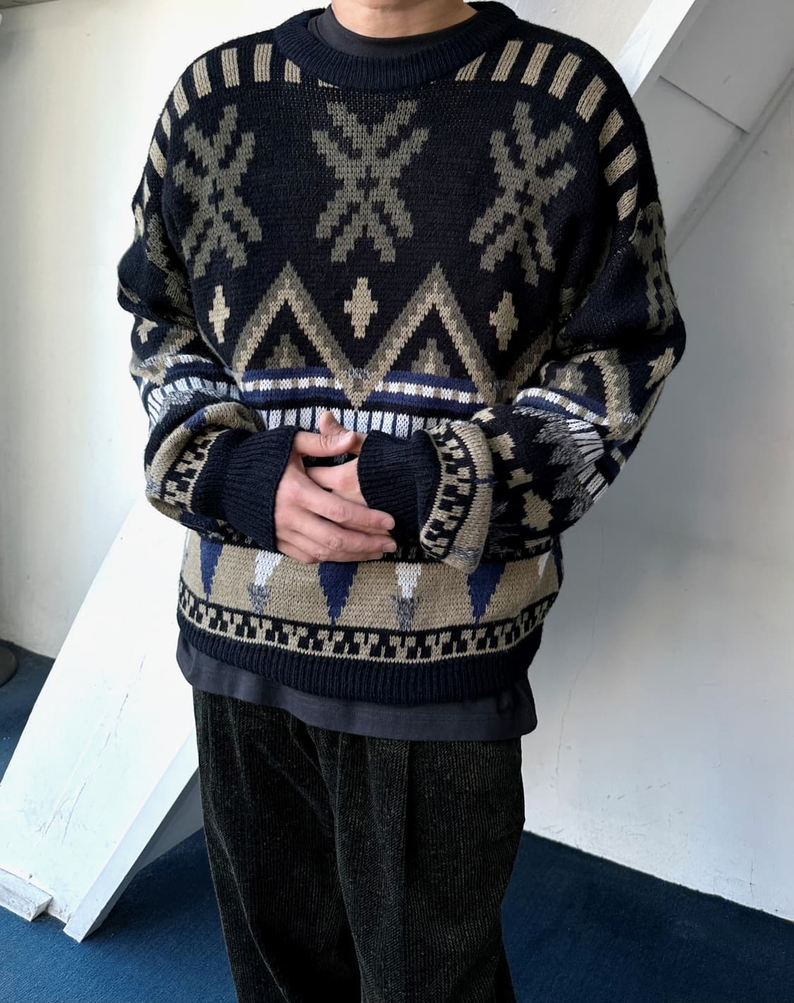 90's low gauge loose knit sweater 상품이미지9