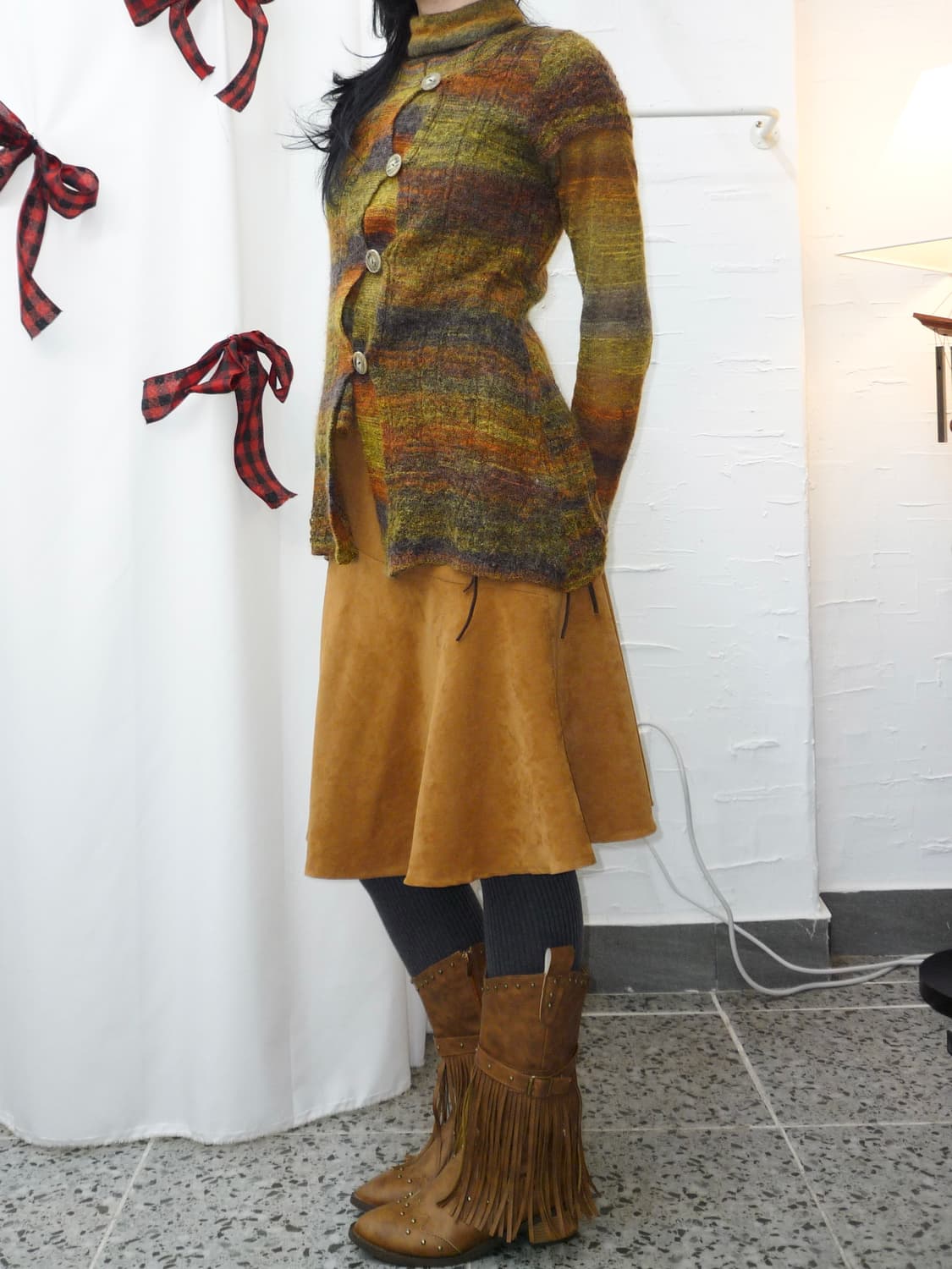 hippie mood flare midi skirt 상품이미지3