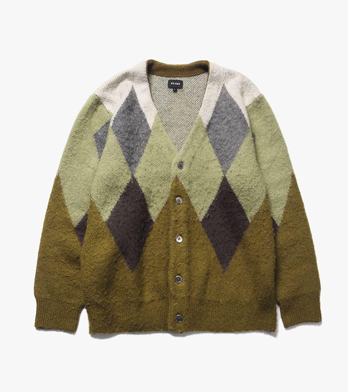 BEAMS - ARGYLE SHAGGY CARDIGAN 상품이미지1