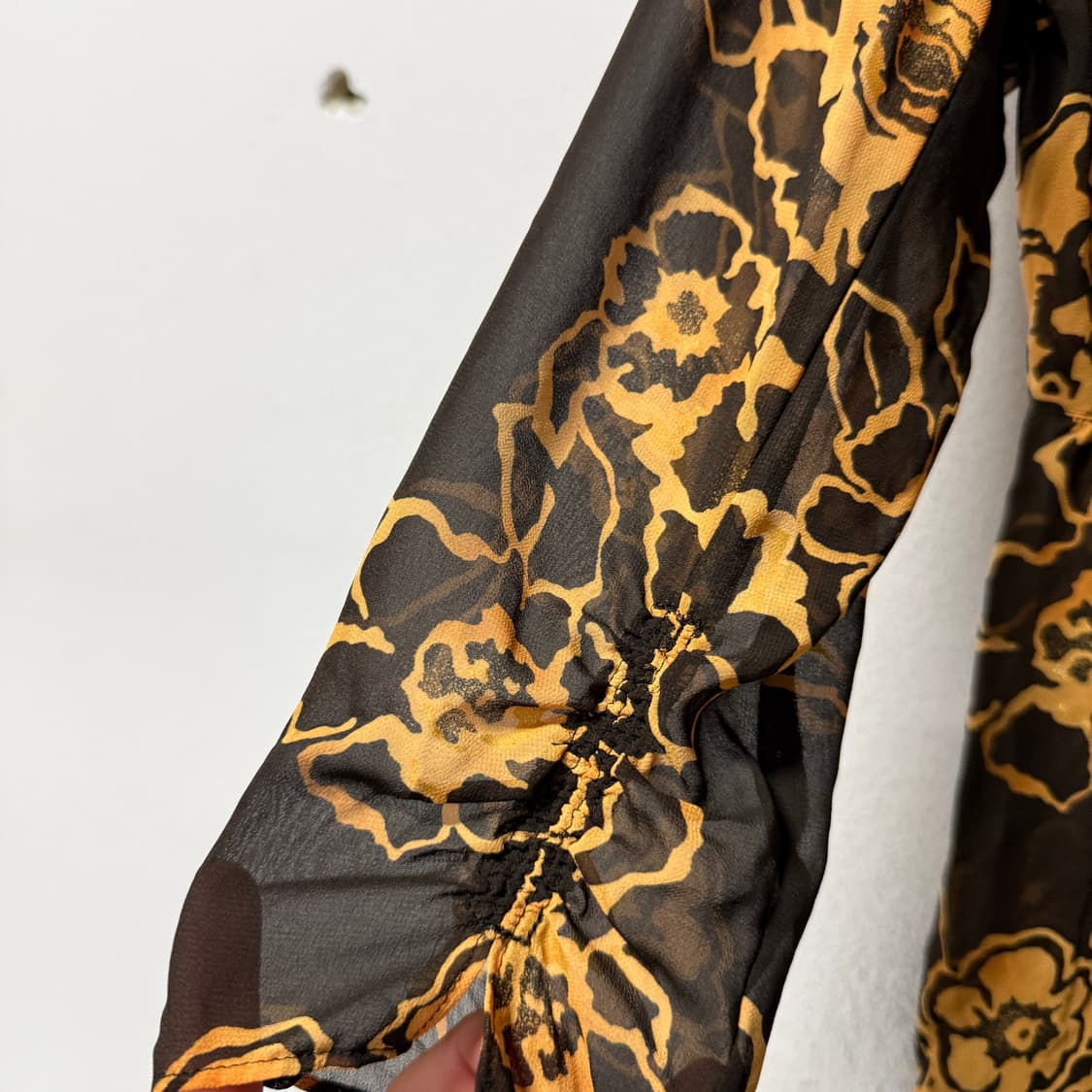 VTG 빈티지 핀턱 디테일 시스루 러플 블라우스 셔츠 상품이미지5