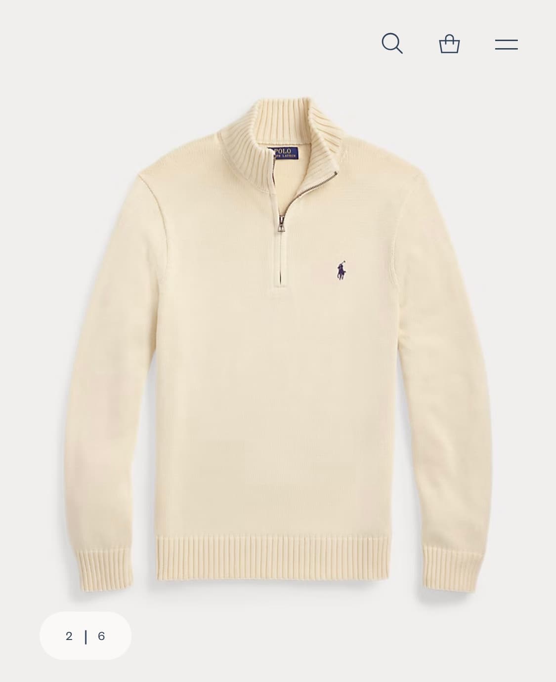 폴로 랄프 로렌 코튼 쿼터 지퍼 스웨터(L) 상품이미지4