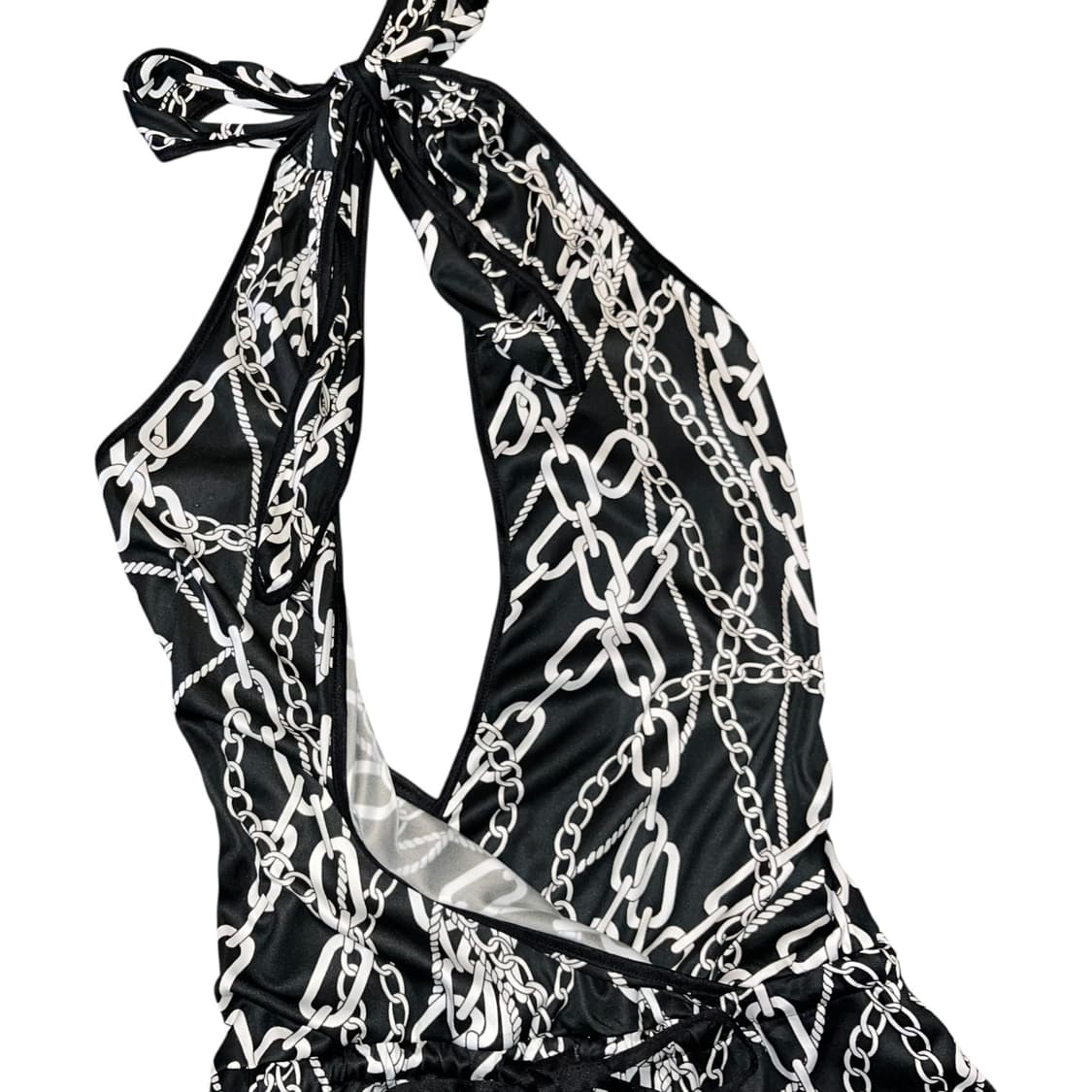 CECIL McBEE 세실맥비 체인프린팅 홀터넥 바디슈트 갸루y2k 상품이미지3