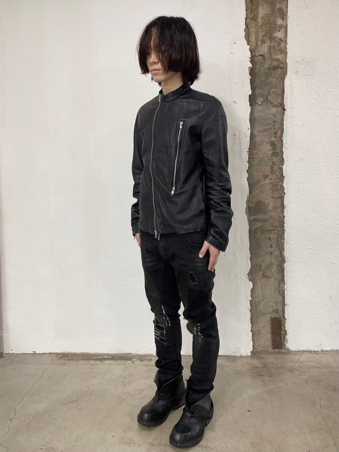 저널 스탠다드 십스킨 사선 지퍼 레더 자켓 상품이미지2