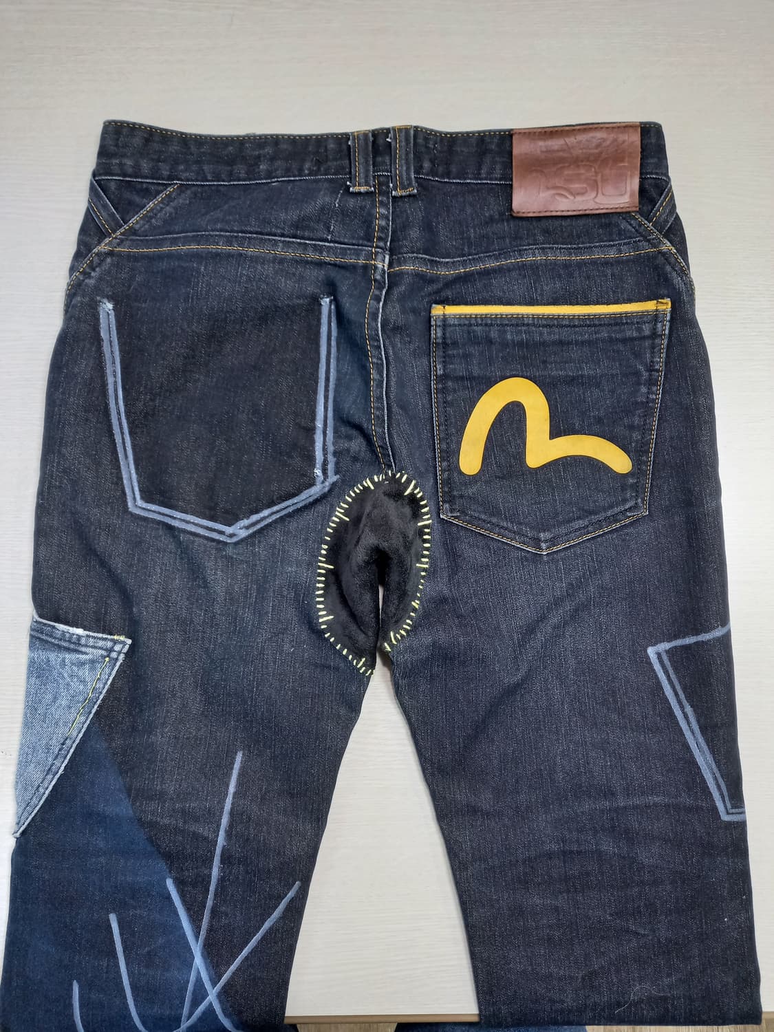 30 EVISU 워싱 스판 슬림일자 진청 커스텀 30-248 상품이미지4