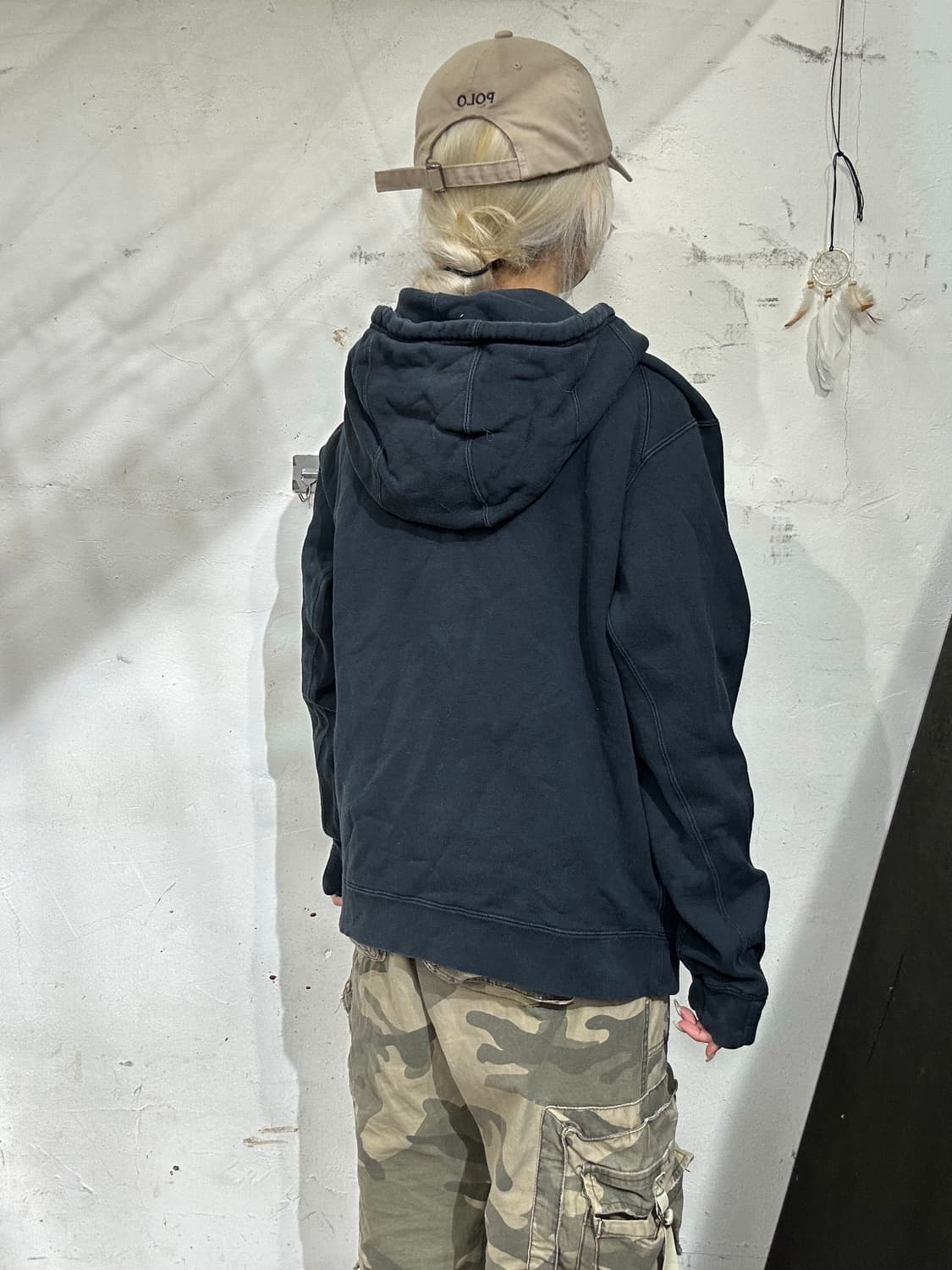 나이키 차콜 오버핏 후드티 XL 상품이미지3